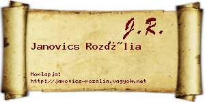 Janovics Rozália névjegykártya
